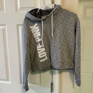 Victoria's Secret Gray Hoodie Sweater with Love Pink Graphic